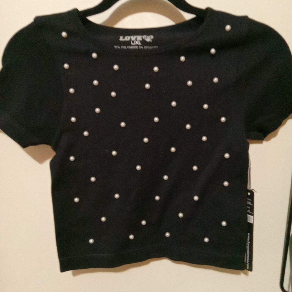 Love Kids Black Pearl Embellished Top
